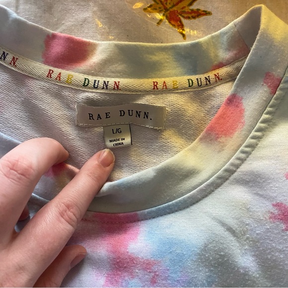 Rae Dunn • ‘XOXO’ Rainbow Tie Dye Crewneck Sweater - Picture 11 of 12